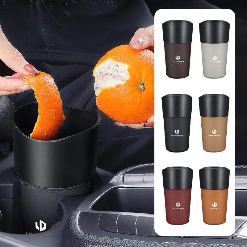 Car Trash Can Mini Leather Wather Cup