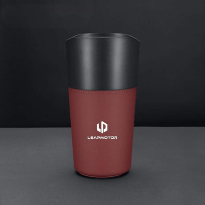 Car Trash Can Mini Leather Wather Cup