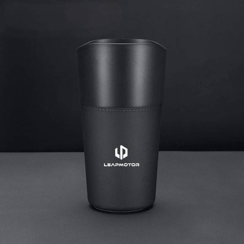 Car Trash Can Mini Leather Wather Cup
