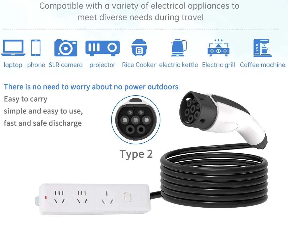 V2L Adapter Type 1  Type 2 Vehicle to Load Adapter Connector