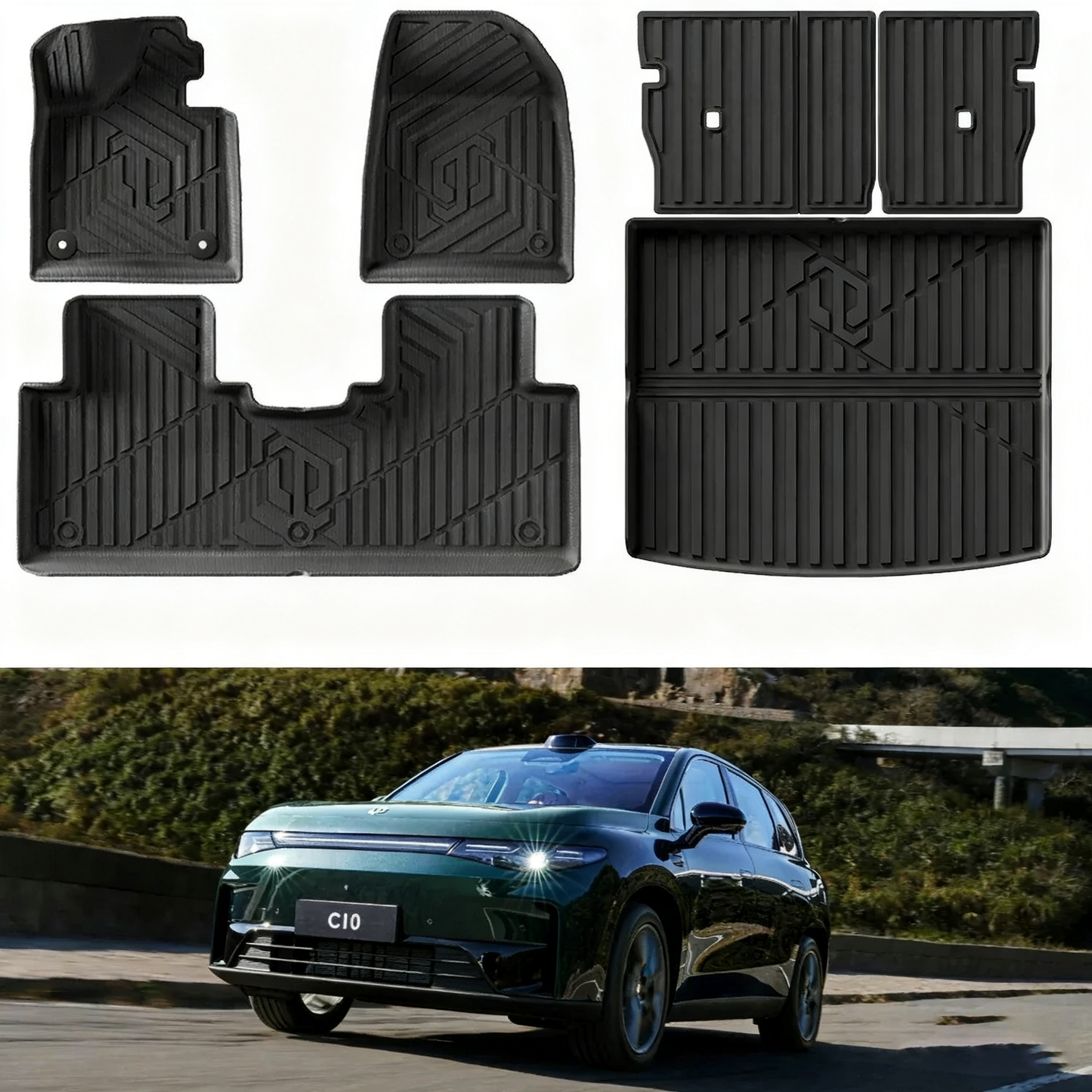 LHD & RHD Leapmotor C10 Floor Mats TPE Trunk Mats Cargo Liners