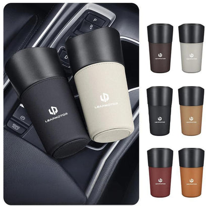 Car Trash Can Mini Leather Wather Cup