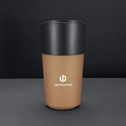 Car Trash Can Mini Leather Wather Cup