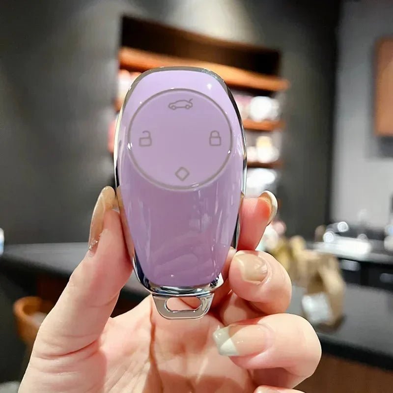 Car Carbon Fiber Leather Rope Keychain Key Ring For Leapmotor T03 2022 C11 S01 C01 - Leapmotor Accessories