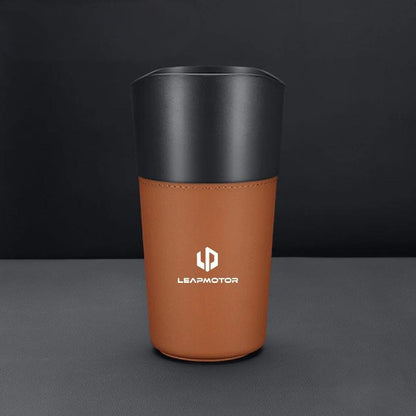 Car Trash Can Mini Leather Wather Cup