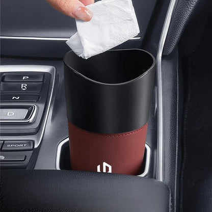Car Trash Can Mini Leather Wather Cup