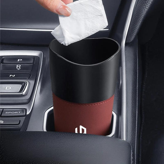 Car Trash Can Mini Leather Wather Cup