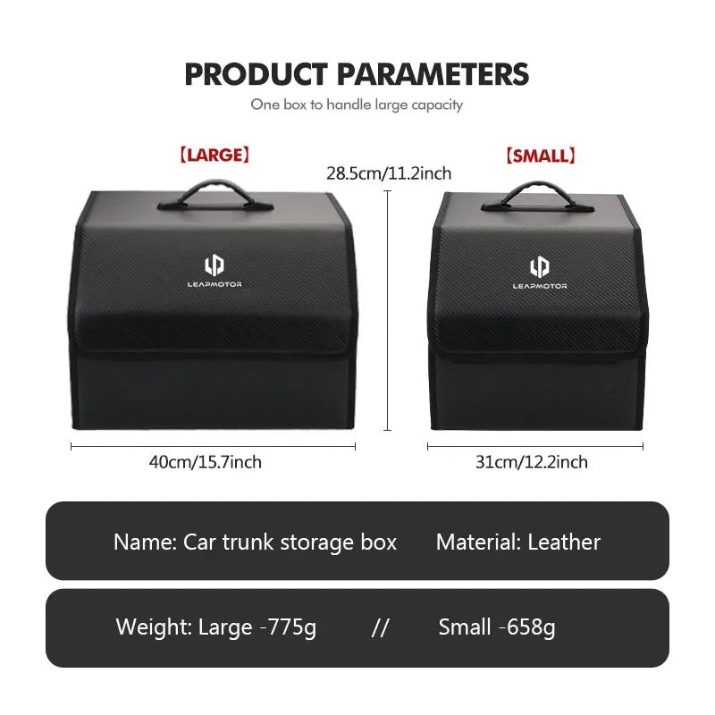 Leather Car Trunk Fold Organizer Bag For Leapmotor C11 T03 S01 C10 - Leapmotor Accessories