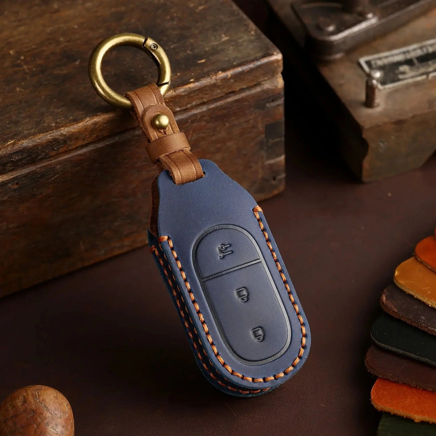 Leather Protector Holder Case Car Key Fob Cover Shell for Leapmotor T03 S01 C11 C01 - Leapmotor Accessories