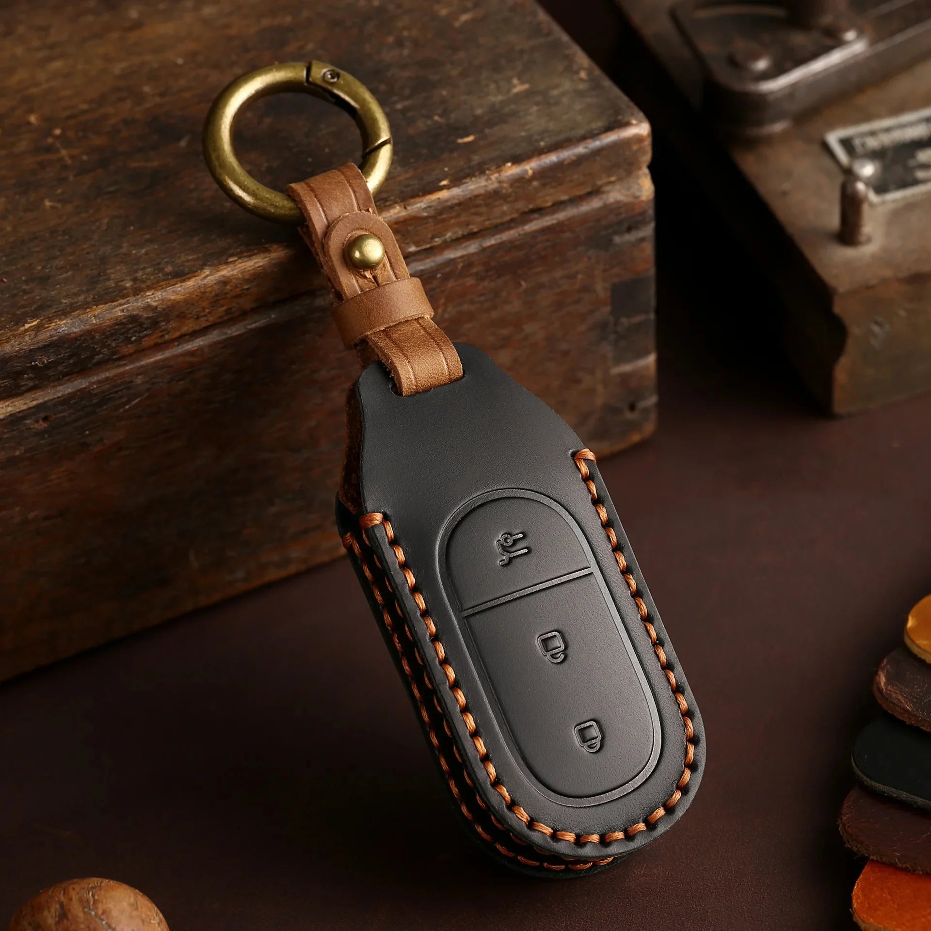 Leather Protector Holder Case Car Key Fob Cover Shell for Leapmotor T03 S01 C11 C01 - Leapmotor Accessories