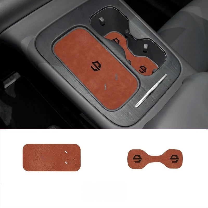 Leapmotor C10 Car Cup Holder Coasters Leather Mat