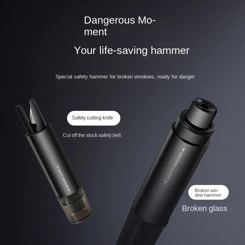 2-in-1 Car Safety Hammer Window Glass Breaker Seat Belt Cutter